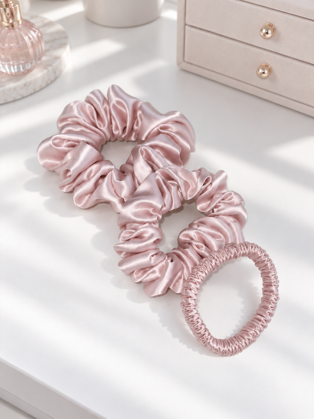 Silk Scrunchie Gift Set | Set of 3 Luxury Silk Hair Ties | 22 Momme | Gift Boxed
