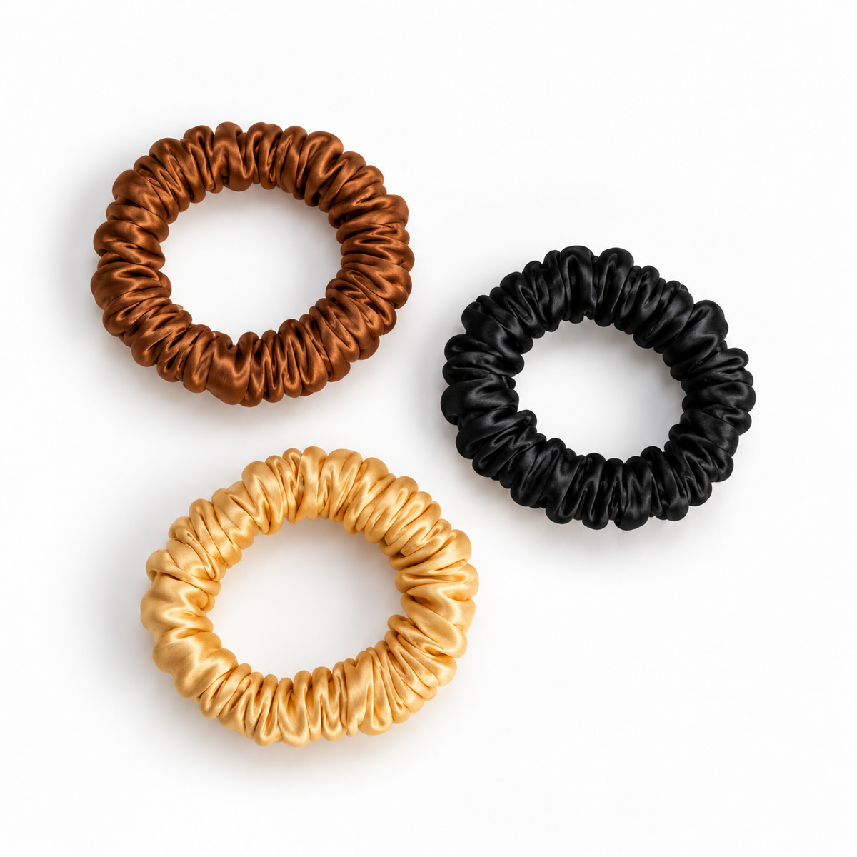 Mini Silk Scrunchies | Small Silk Hair Ties | Sets of 3 & 6 | 22 Momme Silk