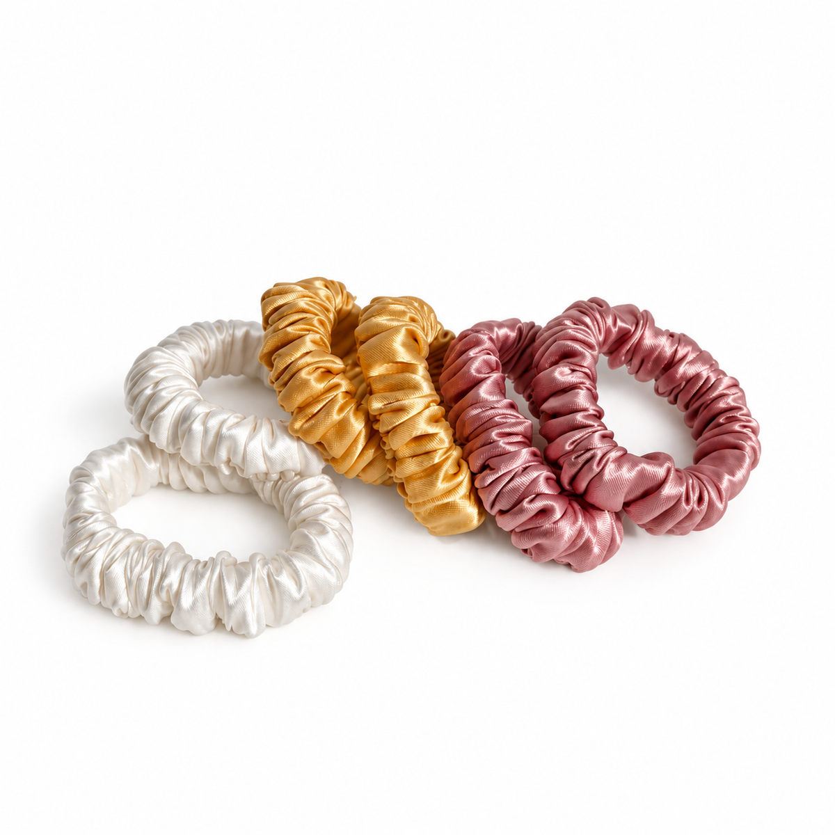 22 Momme Mini Scrunchies | Small Silk Hair Ties | Sets of 3 & 6