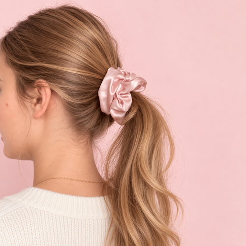 Large Silk Scrunchie | Pure 22 Momme Mulberry Silk | Hair Care | Rose & Caramel