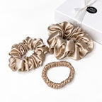 Silk Scrunchie Gift Set | Set of 3 Luxury Silk Hair Ties | 22 Momme | Gift Boxed