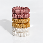 22 Momme Mini Scrunchies | Small Silk Hair Ties | Sets of 3 & 6