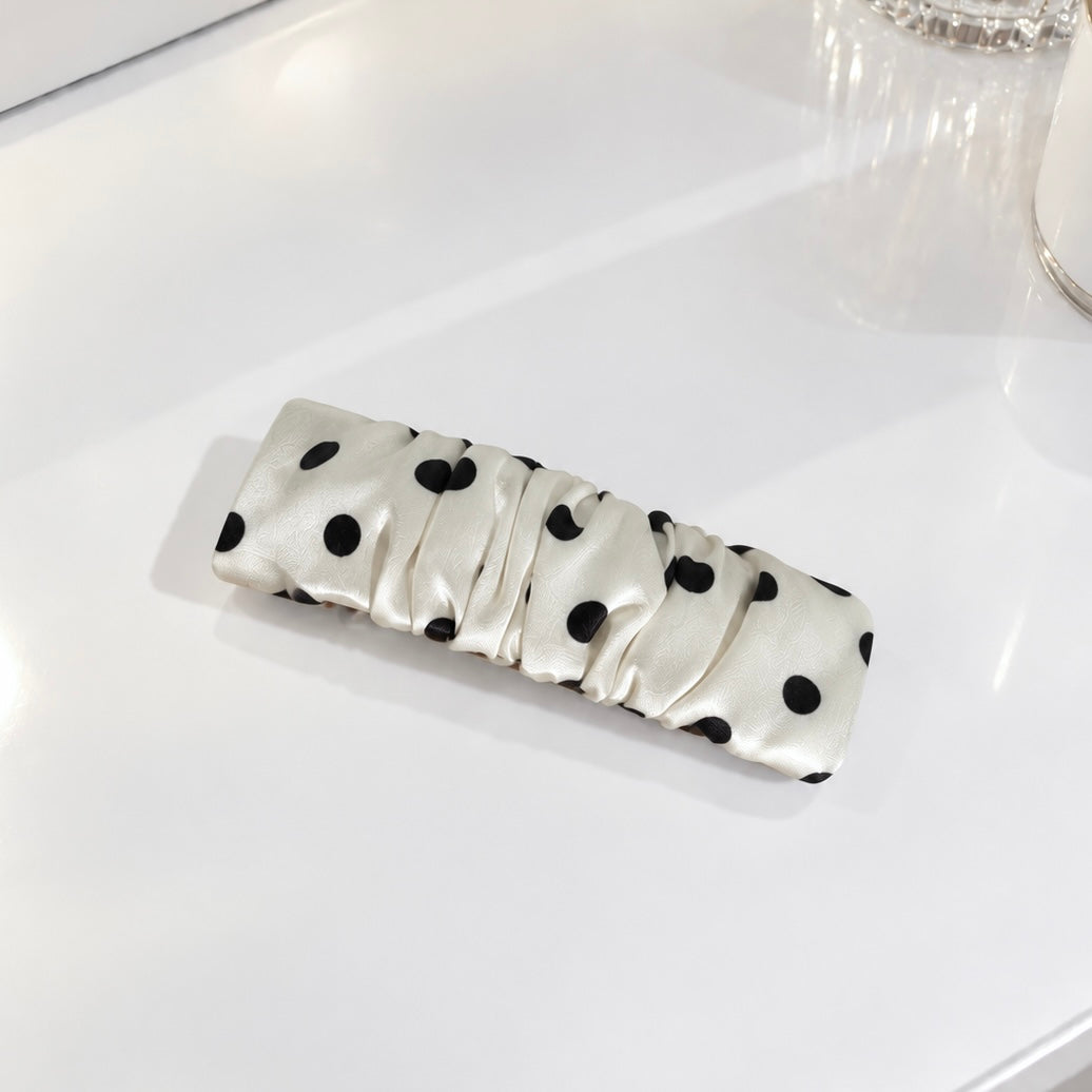 Silk Hair Clips | Ruched Silk Barrettes | Champagne, Rose, Polka Dot, Black & Blue | 22 Momme