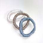 22 Momme Silk Slim Scrunchies Set of 3 | Pure Mulberry Silk Hair Scrunchies