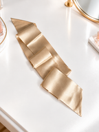 Silk Hair Ribbon | 22 Momme | Protective Hair Accessory | Caramel & Black | Free matching scrunchie