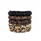Slim Silk Scrunchies Set of 5 | 100% Silk Hair Scrunchies | 22 Momme