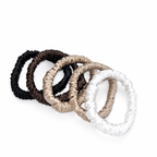 Slim Silk Scrunchies Set of 5 | 100% Silk Hair Scrunchies | 22 Momme