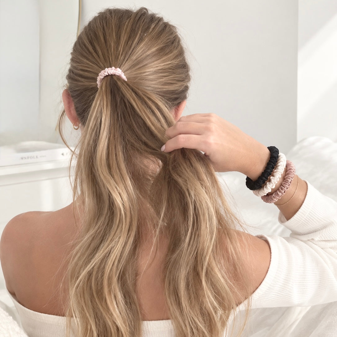 22 Momme Silk Slim Scrunchie | Luxury Hair Tie | 100% Silk