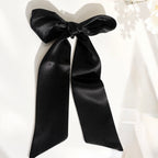 Silk Hair Ribbon | 22 Momme | Protective Hair Accessory | Caramel & Black | Free matching scrunchie