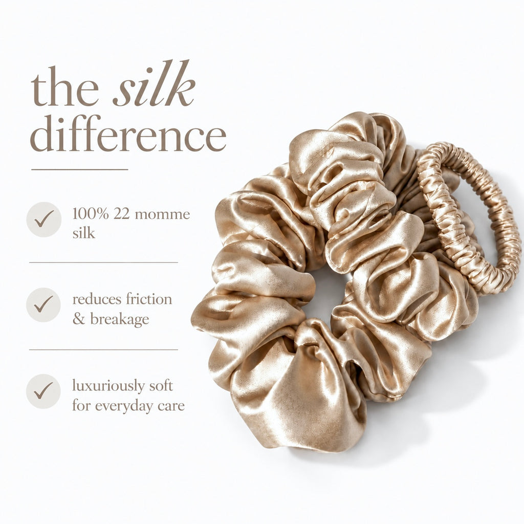 Silk Scrunchie Gift Set | Set of 3 Luxury Silk Hair Ties | 22 Momme | Gift Boxed