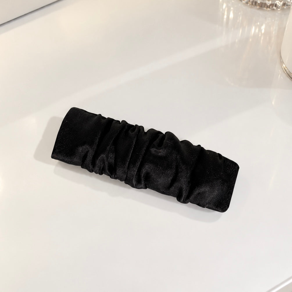 Silk Hair Clips | Ruched Silk Barrettes | Champagne, Rose, Polka Dot, Black & Blue | 22 Momme