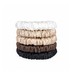 Slim Silk Scrunchies Set of 5 | 100% Silk Hair Scrunchies | 22 Momme
