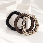 22 Momme Silk Slim Scrunchies Set of 3 | Pure Mulberry Silk Hair Scrunchies