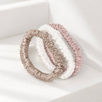 22 Momme Silk Slim Scrunchies Set of 3 | Pure Mulberry Silk Hair Scrunchies