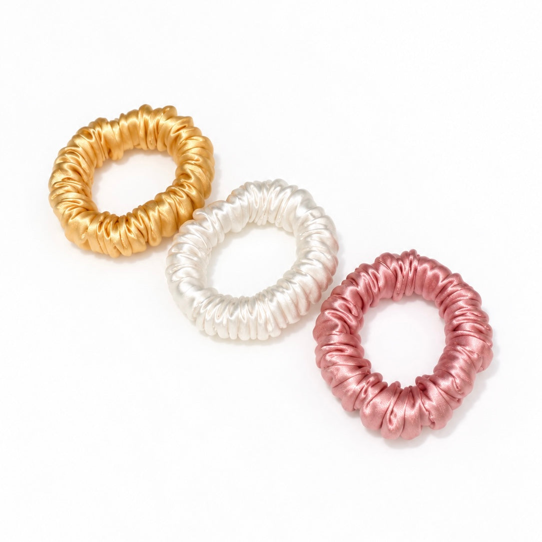 Mini Silk Scrunchies | Small Silk Hair Ties | Sets of 3 & 6 | 22 Momme Silk