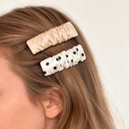 Silk Hair Clip & Skinny Scrunchie Set | 22 Momme Silk Hair Accessories | Matching Hair Bundle | Gentle Hair Care Gift