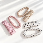 Silk Hair Clip & Skinny Scrunchie Set | 22 Momme Silk Hair Accessories | Matching Hair Bundle | Gentle Hair Care Gift