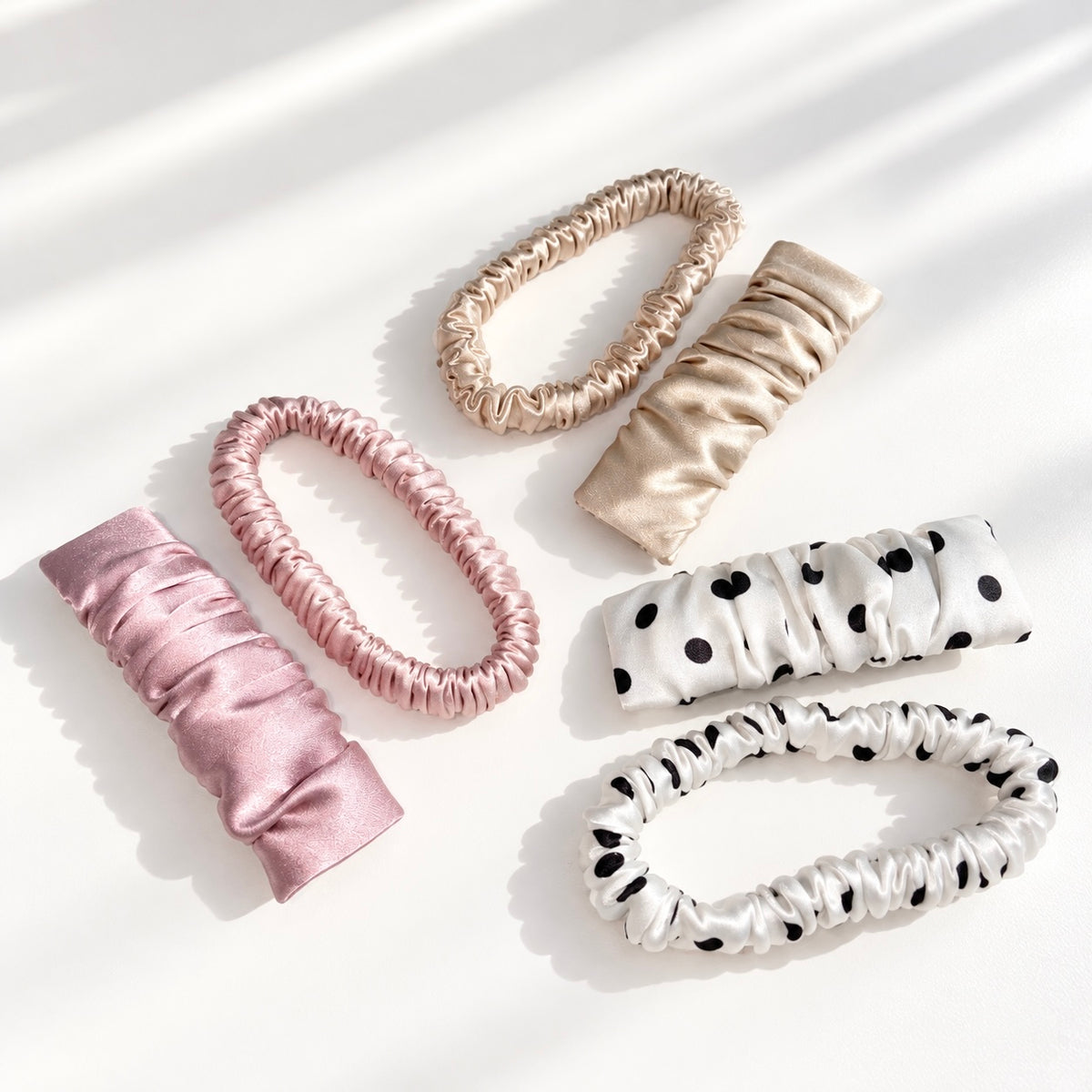 Silk Hair Clip & Skinny Scrunchie Set | 22 Momme Silk Hair Accessories | Matching Hair Bundle | Gentle Hair Care Gift