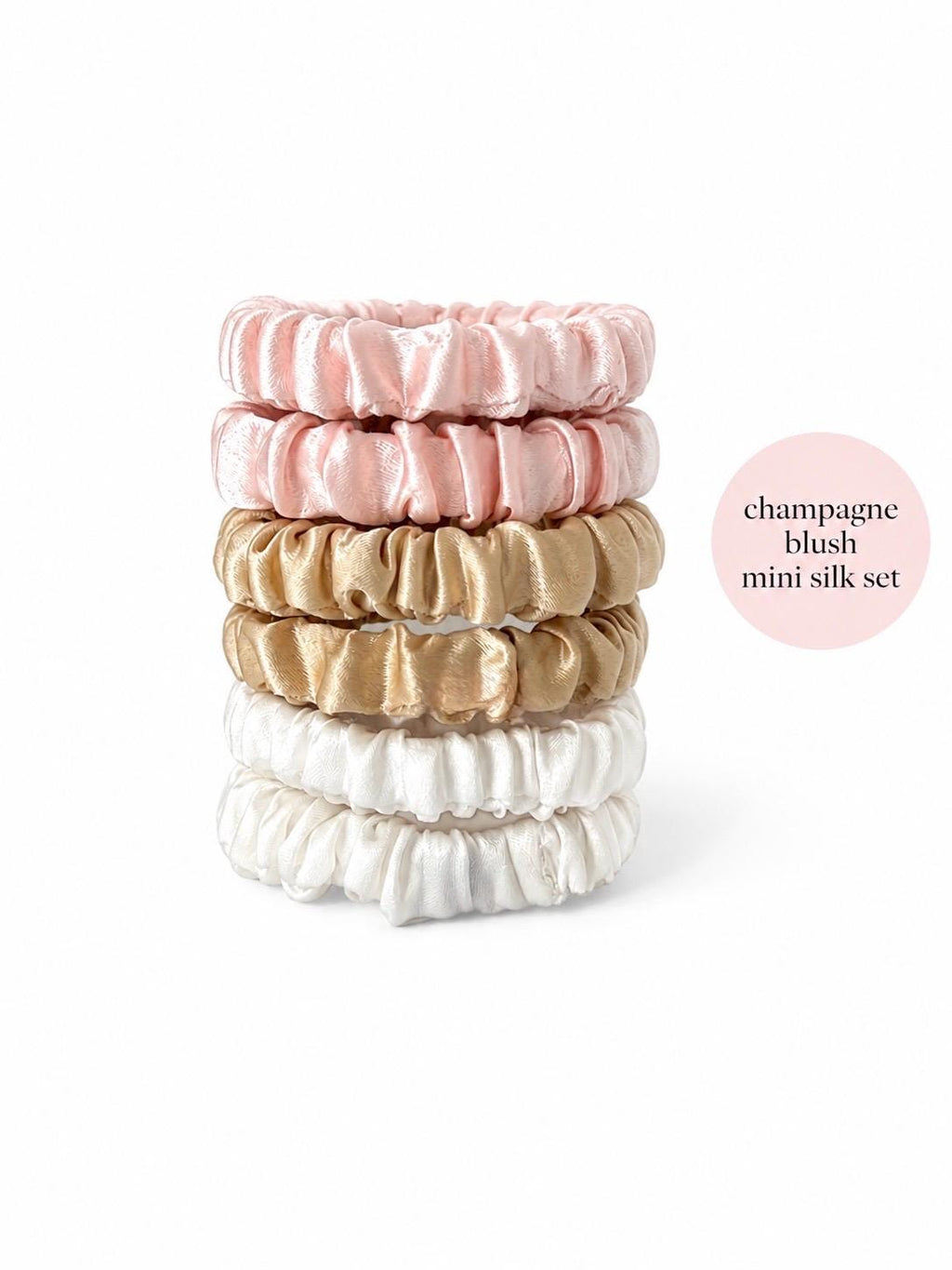 6 Mini Mulberry Silk Scrunchies | 22 Momme Pure Silk Hair Ties | Small Silk Scrunchie Set | Gentle Hair Elastics | Braid End Ties