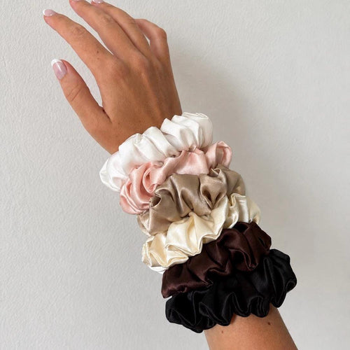 22 Momme Silk Scrunchie | 100% Mulberry Silk Hair Tie | Luxury Oversized Silk Scrunchie | Gentle Hair Elastic | Gift for Her