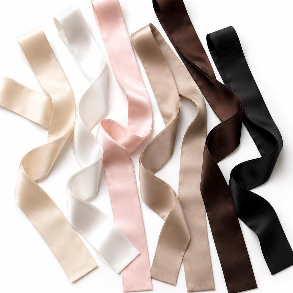 Pure Mulberry Silk Ribbon | 22 Momme Silk Hair Ribbon | Luxury Hair Bow | Silk Ponytail Wrap | Hair Gift for Women | Silk Skinny Scrunchie