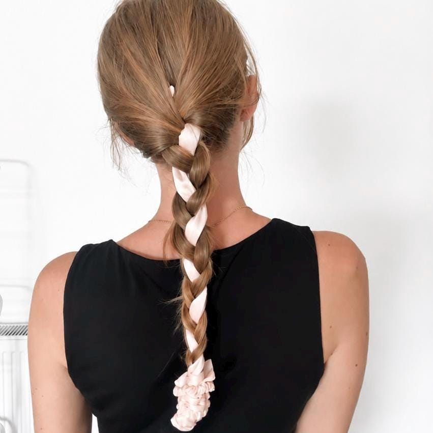 Pure Mulberry Silk Ribbon | 22 Momme Silk Hair Ribbon | Luxury Hair Bow | Silk Ponytail Wrap | Hair Gift for Women | Silk Skinny Scrunchie