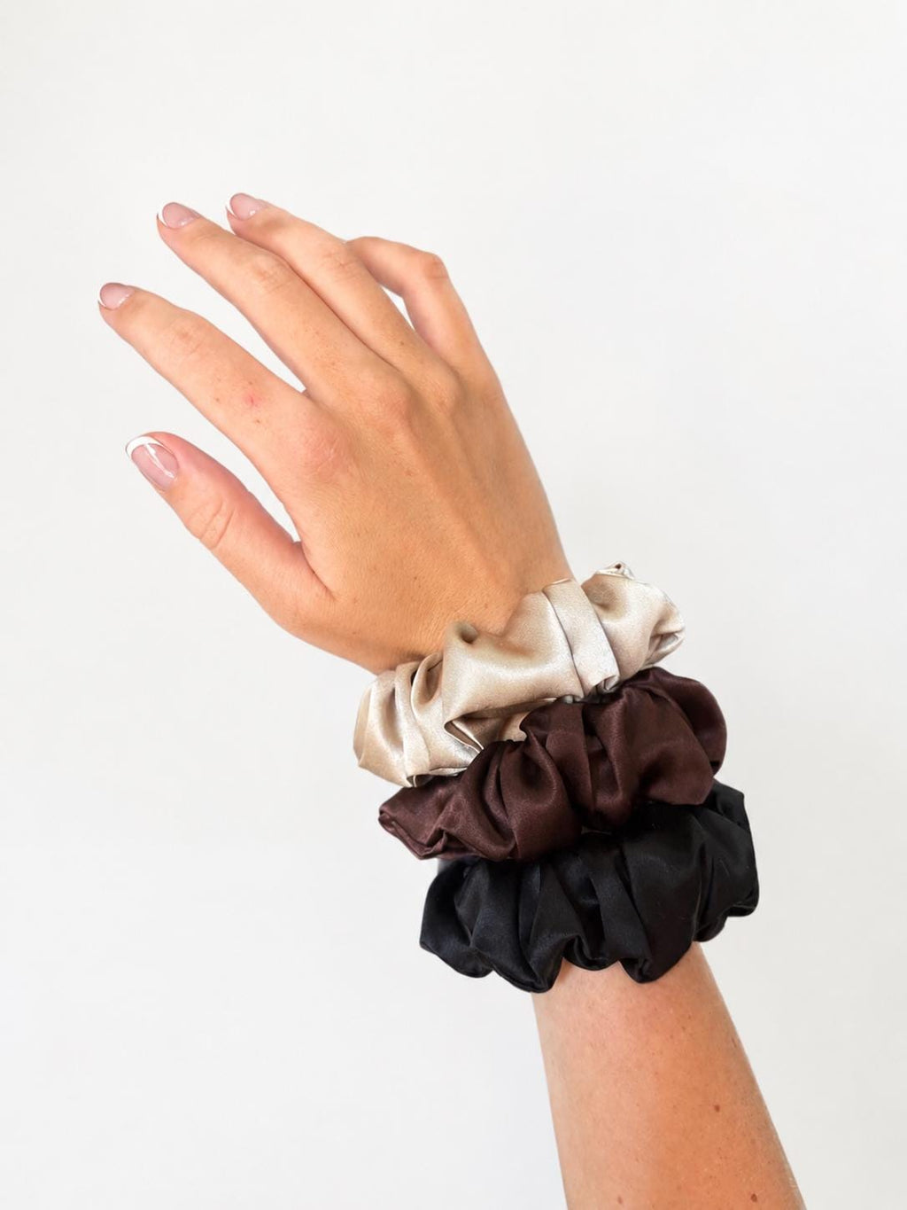 Luxury 22 Momme Mulberry Silk Scrunchies | Set of 3 Large Pure Silk Hair Ties | 100% Silk Scrunchie Gift Set | Thick Hair Scrunchies