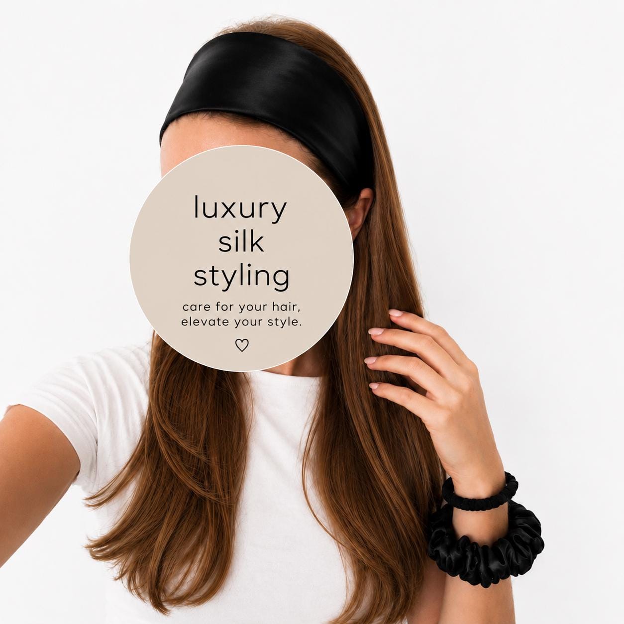 22 Momme Mulberry Silk Hair Set | Silk Headband, Large Scrunchie & Skinny Scrunchie | Luxury Hair Gift for Women