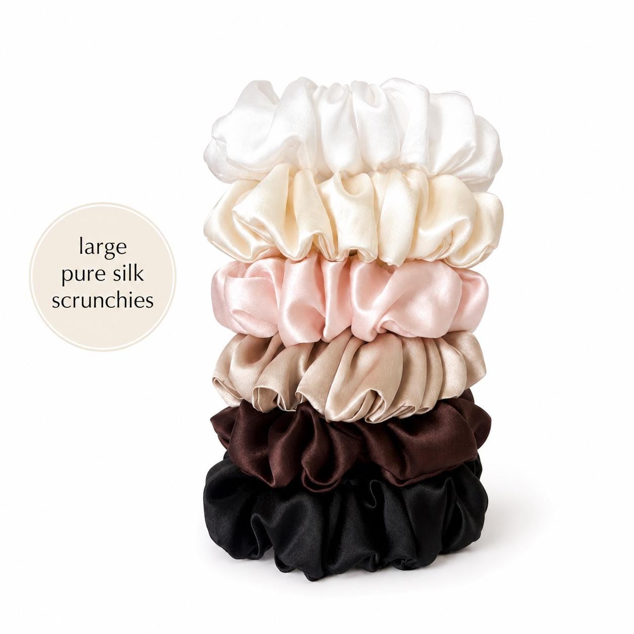 22 Momme Silk Scrunchie | 100% Mulberry Silk Hair Tie | Luxury Oversized Silk Scrunchie | Gentle Hair Elastic | Gift for Her