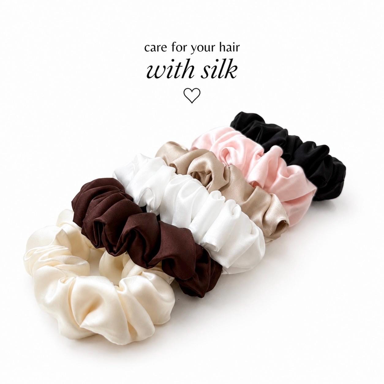 22 Momme Silk Scrunchie | 100% Mulberry Silk Hair Tie | Luxury Oversized Silk Scrunchie | Gentle Hair Elastic | Gift for Her