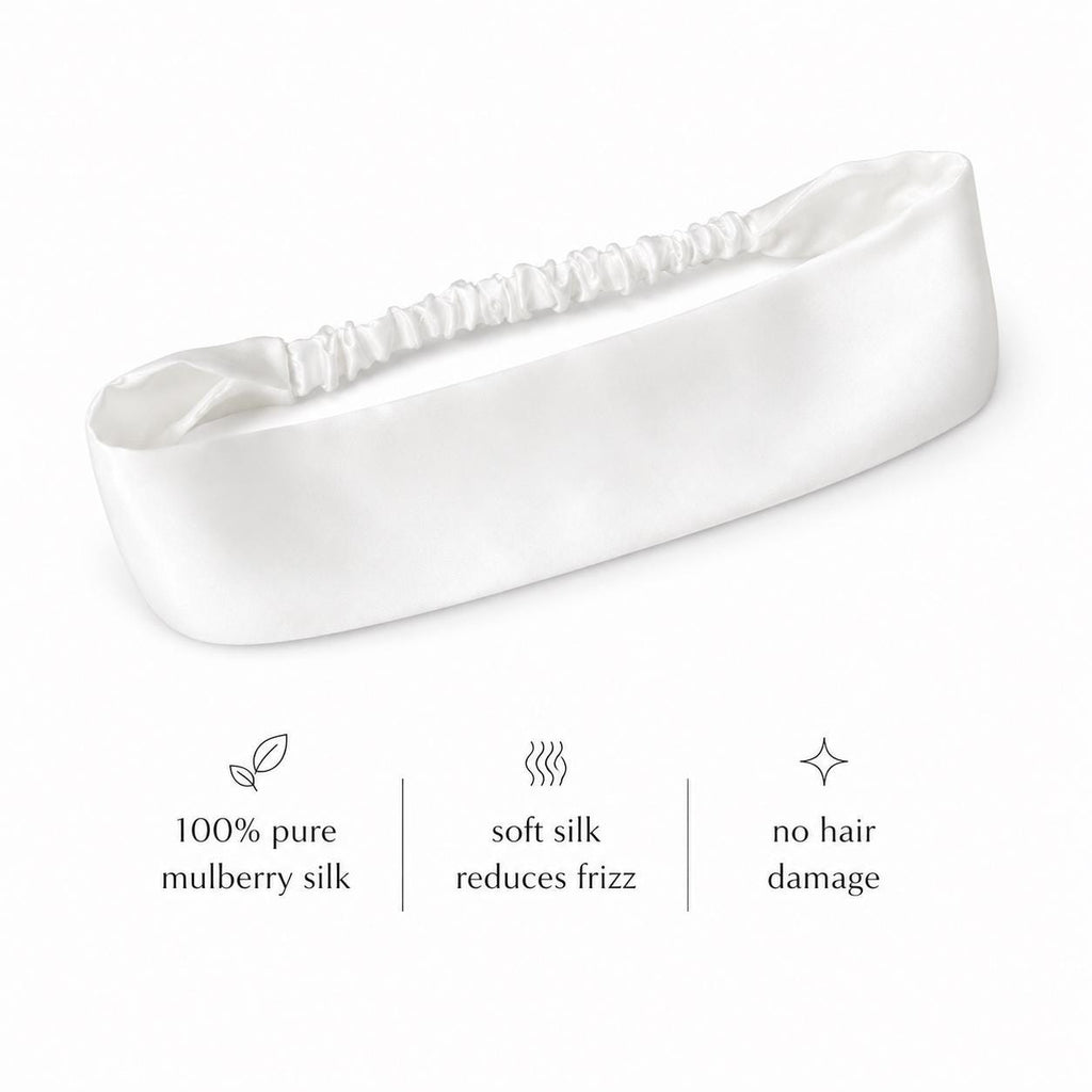 Pure Silk Styling Collection | 22 Momme Silk Headband, Large Silk Scrunchie & 100cm Hair Ribbon | Luxury Gift Set