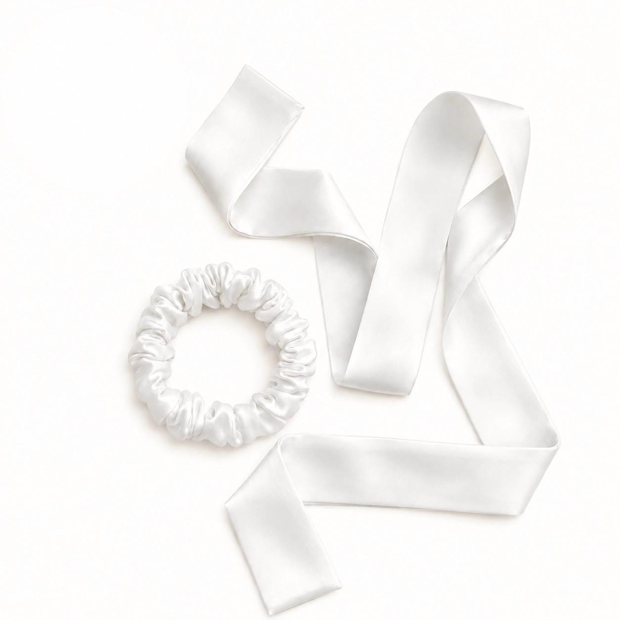 Pure Silk Styling Collection | 22 Momme Silk Headband, Large Silk Scrunchie & 100cm Hair Ribbon | Luxury Gift Set