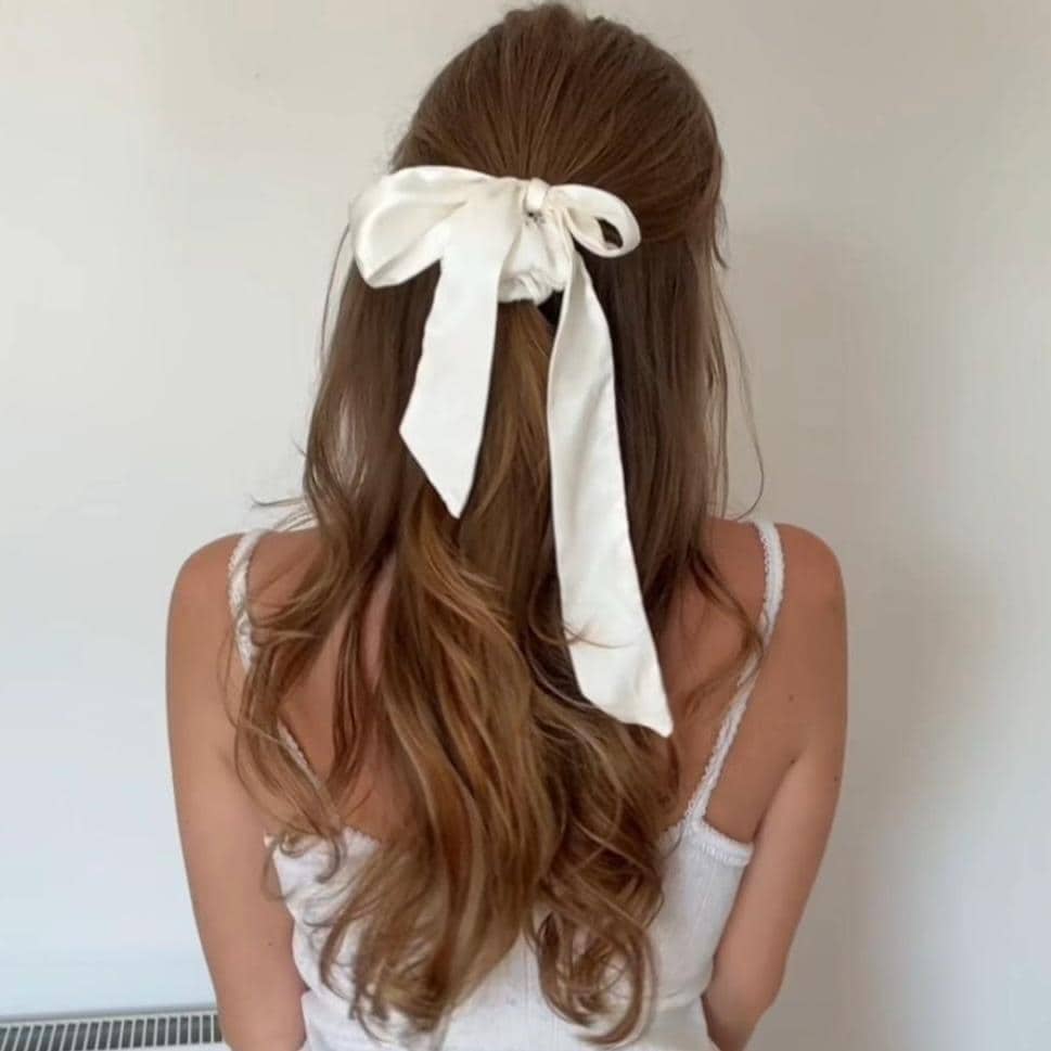Pure Mulberry Silk Ribbon | 22 Momme Silk Hair Ribbon | Luxury Hair Bow | Silk Ponytail Wrap | Hair Gift for Women | Silk Skinny Scrunchie